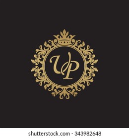 UP initial luxury ornament monogram logo