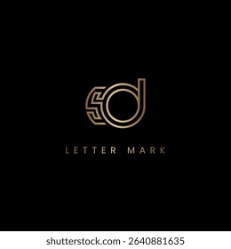 Initial Luxury SD DS Monogram Logo Design, Elegant Lettermark Logo Template.