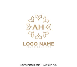 Initial luxury vector logo design template letter AH