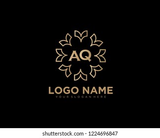 Initial luxury vector logo design template letter AQ