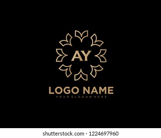 Initial luxury vector logo design template letter AY