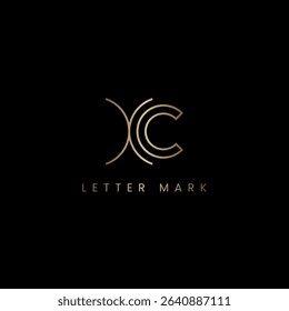 Initial Luxury XC CX Monogram Logo Design, Elegant Lettermark Logo Template.