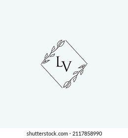 Initial LV beauty elegant logo design floral template illustration