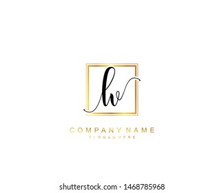 Initial LV beauty monogram and elegant logo design, handwriting logo of initial signature, wedding, fashion, floral and botanical with creative template.