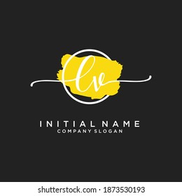 Initial LV beauty monogram and elegant logo design, handwriting logo of initial signature, wedding, fashion, floral and botanical with creative template.