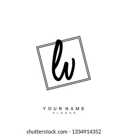 Initial LV handwriting logo vector