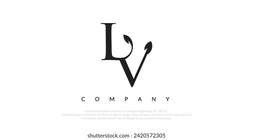 Initial LV Logo Design Vector 