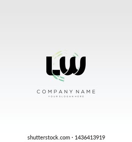 Initial LW abstract logo design vector.