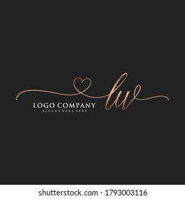 Initial LW beauty monogram and elegant logo design, handwriting logo of initial signature, wedding, fashion, floral and botanical with creative template.