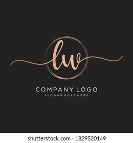 Initial LW beauty monogram and elegant logo design, handwriting logo of initial signature, wedding, fashion, floral and botanical with creative template.