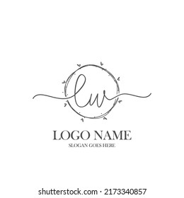Initial LW beauty monogram and elegant logo design, handwriting logo of initial signature, wedding, fashion, floral and botanical with creative template.