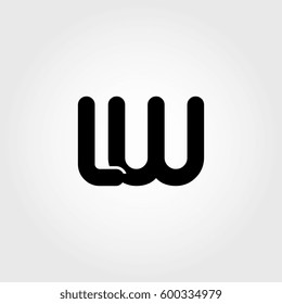 initial lw black business logo