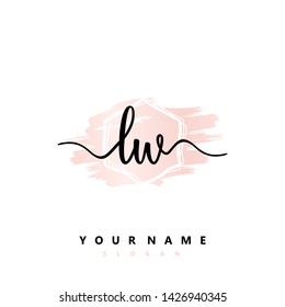 Initial LW handwriting logo template vector
