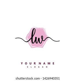 Initial LW handwriting logo template vector