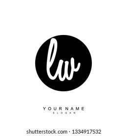 Initial LW handwriting logo vector