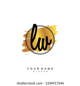 Initial LW handwriting logo vector