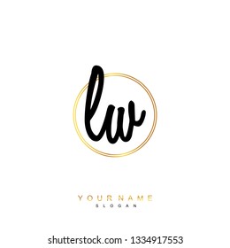 Initial LW handwriting logo vector