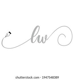 Initial LW logo handwriting business illustration fashion simple