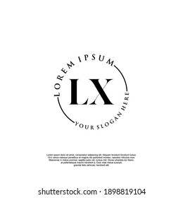 Initial LX beauty monogram and elegant logo design, handwriting logo of initial signature, wedding, fashion, floral and botanical with creative template.