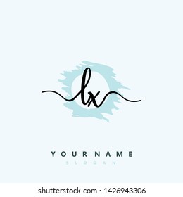 Initial LX handwriting logo template vector