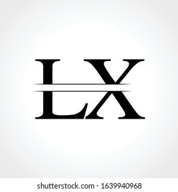 Initial LX letter Logo Design vector Template. Abstract Black Letter LX logo Design