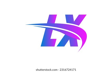 Logotipo inicial de la letra LX con plantilla de vectores gráficos de diseño Swoosh para identidad de empresa y empresa.