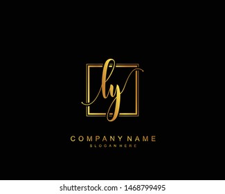 Initial LY beauty monogram and elegant logo design, handwriting logo of initial signature, wedding, fashion, floral and botanical with creative template.