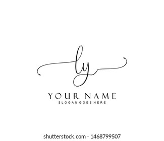 Initial LY beauty monogram and elegant logo design, handwriting logo of initial signature, wedding, fashion, floral and botanical with creative template.