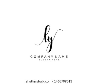 Initial LY beauty monogram and elegant logo design, handwriting logo of initial signature, wedding, fashion, floral and botanical with creative template.