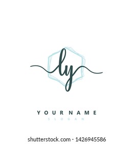 Initial LY handwriting logo template vector
