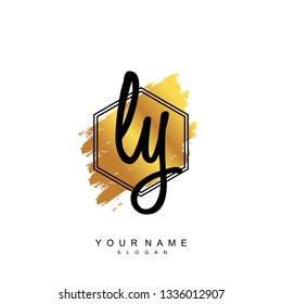 Initial LY handwriting logo vector