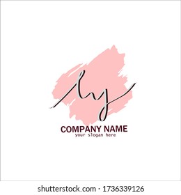 Initial ly Handwriting Symbol. Letter Name Monogram Art. Vector logo for business and company identity