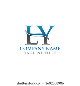 Initial LY letter Logo Design vector Template. Abstract Letter LY logo Design