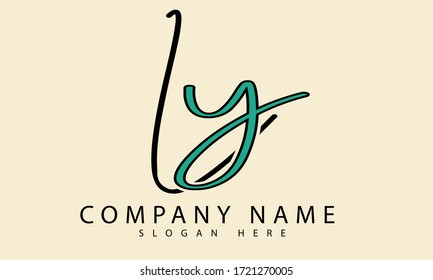Initial LY letter logo monogram and elegant logo design