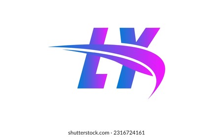 Initial LY letter Logo With Swoosh Design Graphic Vector Template for Business and Company Identity.