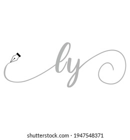 Initial LY logo handwriting business illustration fashion simple