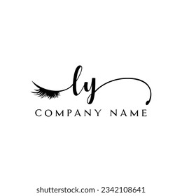 initial LY Logo lash logo eyelash vector modern symbols makeup