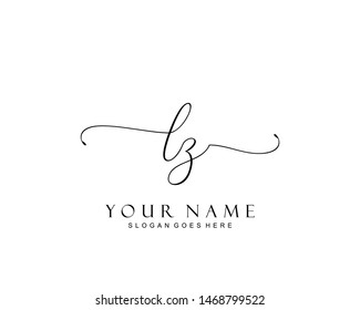Initial LZ beauty monogram and elegant logo design, handwriting logo of initial signature, wedding, fashion, floral and botanical with creative template.