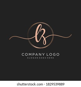 Monograma inicial de belleza LZ y diseño elegante de logotipo, logotipo de escritura a mano de firma inicial, boda, moda, floral y botánica con plantilla creativa.