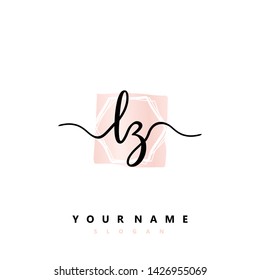 Initial LZ handwriting logo template vector