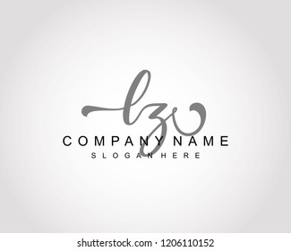 Initial LZ handwriting logo vector