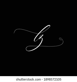 Initial LZ logo handwriting business illustration fashion simple