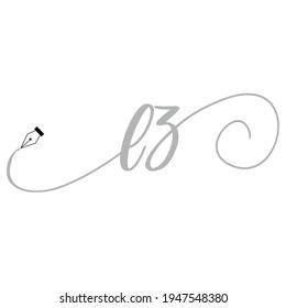 Initial LZ logo handwriting business illustration fashion simple