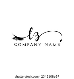 initial LZ Logo lash logo eyelash vector modern symbols makeup