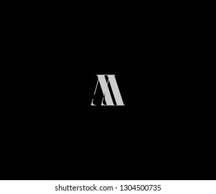 Initial M or AA Modern Minimalism Logotype