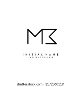 Initial M B minimalist modern logo identity vector