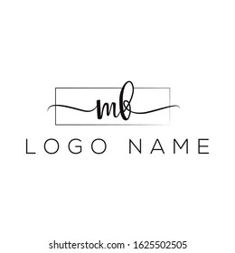 Initial M B signature logo vector. 
Luxury Letter handwritten sign template wedding, spa , beauty fashion style logotype