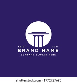 Initial M with Building Pillar Column logo design