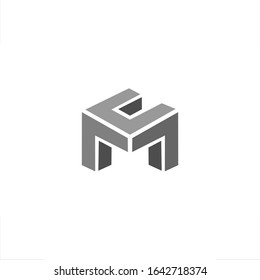  initial M C letter logo geometric design