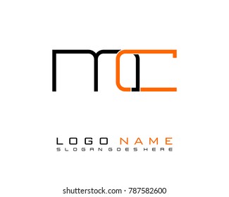 Initial M & C minimalist logo template vector